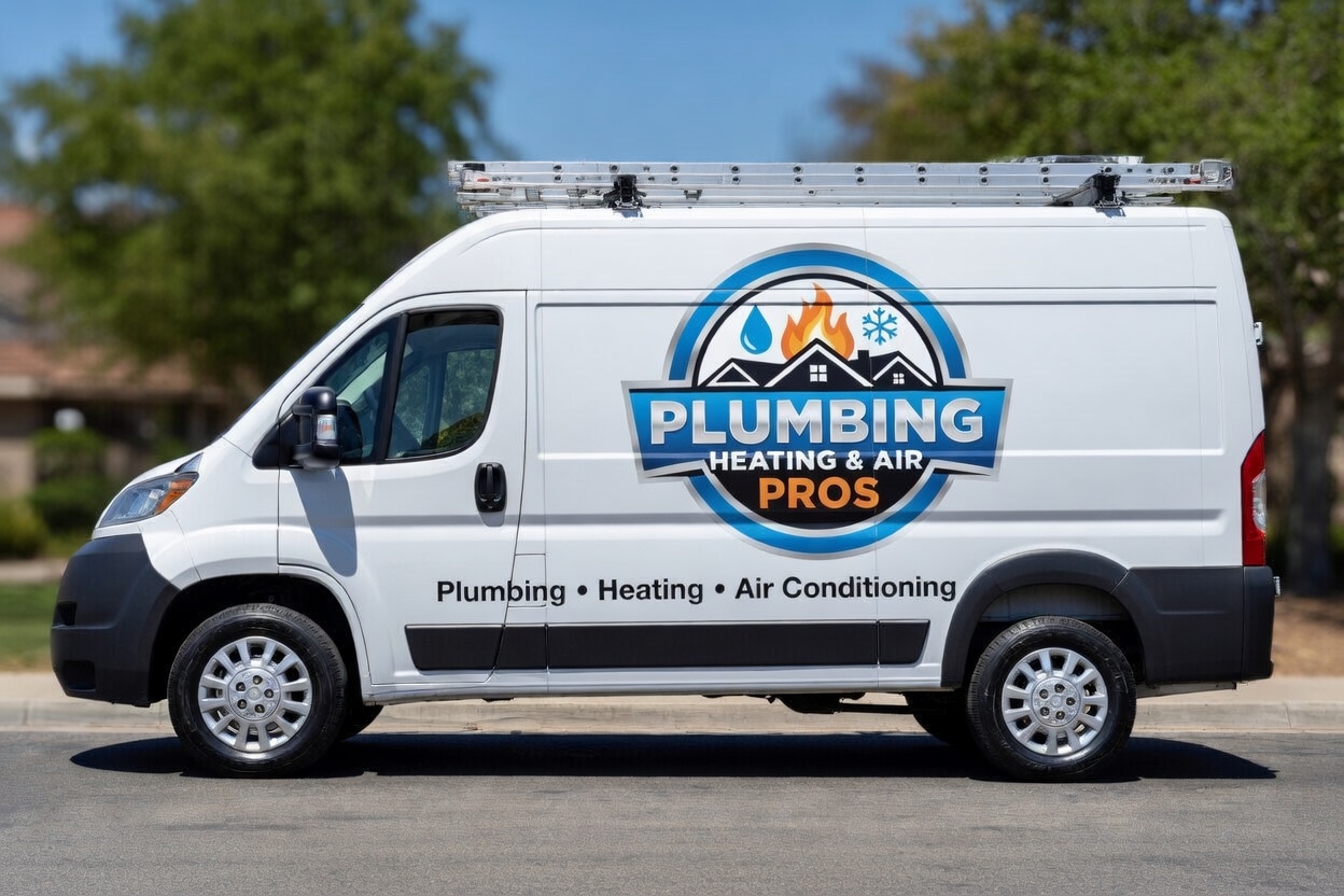 Local plumbing heating and air service van serving El Dorado Hills